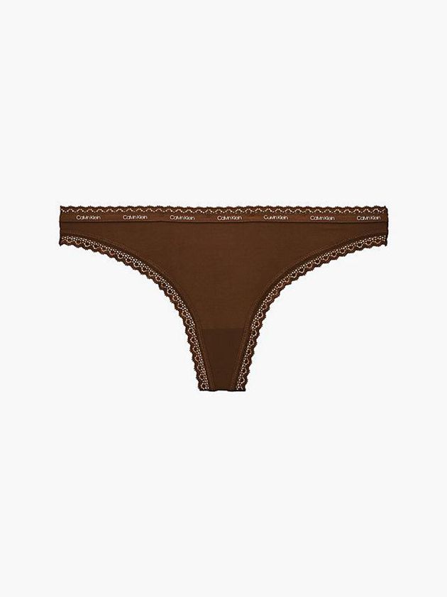 Calvin Klein USA Bottoms Up Womens Thong Brown 9538014-SP